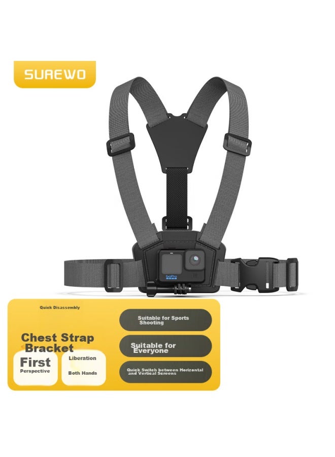 Surewo Quick-release Chest Strap For Dji, Gopro Action Cameras, Action 5 Pro Chest Mount, Acepro 2 Cycling Chest Strap, Osmo Action 5 4 3 Accessories - Image 1
