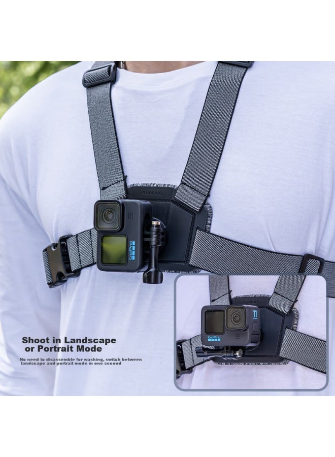 Surewo Quick-release Chest Strap For Dji, Gopro Action Cameras, Action 5 Pro Chest Mount, Acepro 2 Cycling Chest Strap, Osmo Action 5 4 3 Accessories - Image 2