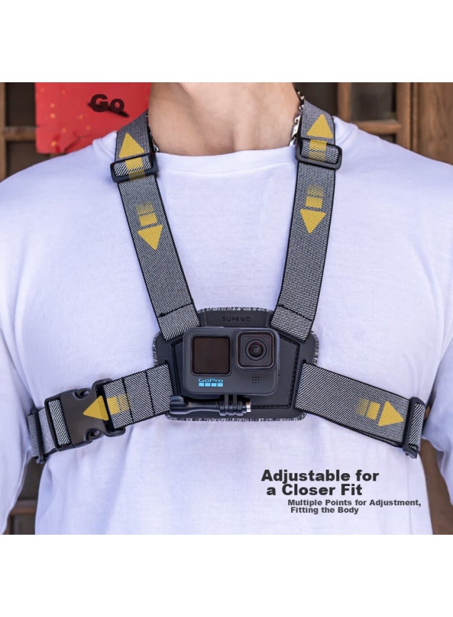 Surewo Quick-release Chest Strap For Dji, Gopro Action Cameras, Action 5 Pro Chest Mount, Acepro 2 Cycling Chest Strap, Osmo Action 5 4 3 Accessories - Image 5