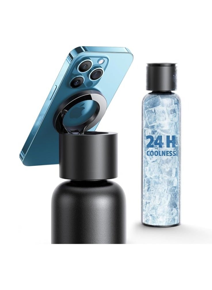 Lisen Lisen for MagSafe Water Bottle 24oz Magnetic Stainless Steel Gym Bottles , Car Cup Holder Phone Holder, Insulated Thermos Coldest Water Bottle for iPhone 15 Pro Max Sports Bottle Accessories - Image 1
