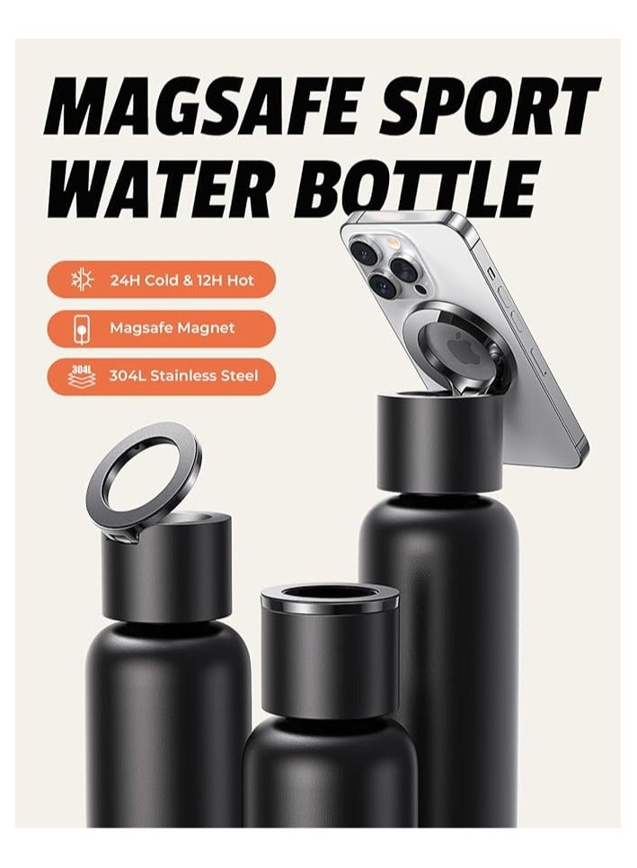 Lisen Lisen for MagSafe Water Bottle 24oz Magnetic Stainless Steel Gym Bottles , Car Cup Holder Phone Holder, Insulated Thermos Coldest Water Bottle for iPhone 15 Pro Max Sports Bottle Accessories - Image 4