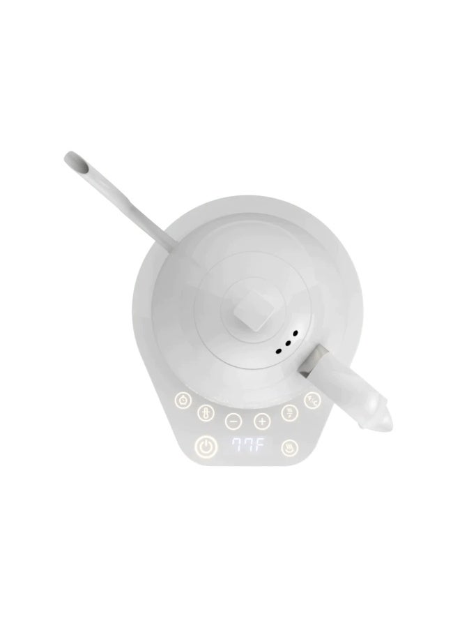 Brewista Artisan Electric Coffee Kettle With Gooseneck Spout Perfect For Pour-over Coffee And Tea Brewing Precision Temperature Control Digital Display Flash Boil And Keep Warm Setting Stainless Steel Body 1L - White On White - Image 3
