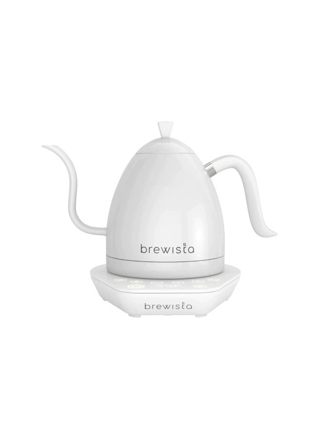Brewista Artisan Electric Coffee Kettle With Gooseneck Spout Perfect For Pour-over Coffee And Tea Brewing Precision Temperature Control Digital Display Flash Boil And Keep Warm Setting Stainless Steel Body 1L - White On White - Image 1