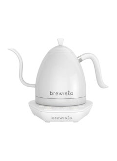 Artisan Electric Coffee Kettle With Gooseneck Spout Perfect For Pour-over Coffee And Tea Brewing Precision Temperature Control Digital Display Flash Boil And Keep Warm Setting Stainless Steel Body 1l - White On White
