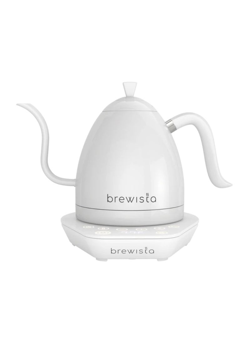 Brewista Artisan Electric Coffee Kettle With Gooseneck Spout Perfect For Pour-over Coffee And Tea Brewing Precision Temperature Control Digital Display Flash Boil And Keep Warm Setting Stainless Steel Body 1l - White On White  - Image 1