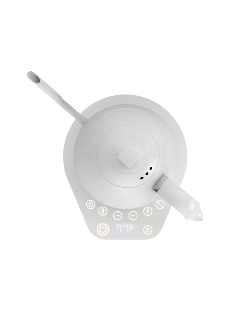 Brewista Artisan Electric Coffee Kettle With Gooseneck Spout Perfect For Pour-over Coffee And Tea Brewing Precision Temperature Control Digital Display Flash Boil And Keep Warm Setting Stainless Steel Body 1l - White On White  - Image 2