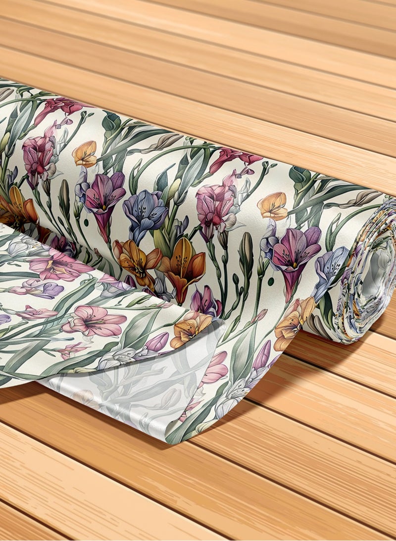 فيلاتو Ø¬Ù„Ø§Ø¨ÙŠØ© Ù…Ø®ÙˆÙŠØ± Ù…Ù† Ù‚Ù…Ø§Ø´ Ø­Ø±ÙŠØ± Ø§Ù„Ù„ÙŠÙ„ Ø¹Ø±Ø§Ù…Ù†ÙŠ Ø¨Ø§Ù„ÙŠØ§Ø±Ø¯Ø©ØŒ Ù†Ù‚Ø´Ø© Ø²Ù‡ÙˆØ± ÙˆØ±Ø¯ÙŠØ© Ø®Ø¶Ø±Ø§Ø¡ØŒ Ø®ÙŠØ§Ø·Ø© 58 Ø¨ÙˆØµØ© Ø¹Ø±Ø¶ - Image 5