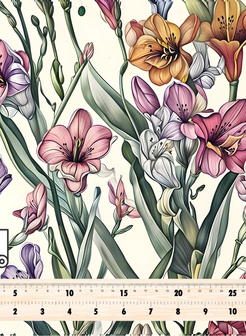 فيلاتو Ø¬Ù„Ø§Ø¨ÙŠØ© Ù…Ø®ÙˆÙŠØ± Ù…Ù† Ù‚Ù…Ø§Ø´ Ø­Ø±ÙŠØ± Ø§Ù„Ù„ÙŠÙ„ Ø¹Ø±Ø§Ù…Ù†ÙŠ Ø¨Ø§Ù„ÙŠØ§Ø±Ø¯Ø©ØŒ Ù†Ù‚Ø´Ø© Ø²Ù‡ÙˆØ± ÙˆØ±Ø¯ÙŠØ© Ø®Ø¶Ø±Ø§Ø¡ØŒ Ø®ÙŠØ§Ø·Ø© 58 Ø¨ÙˆØµØ© Ø¹Ø±Ø¶ - Image 4