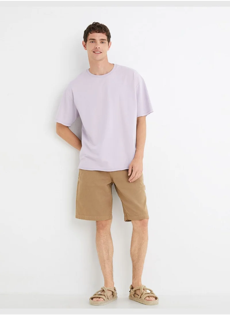 كوتون Basic Oversized T-Shirt Crew Neck Short Sleeve