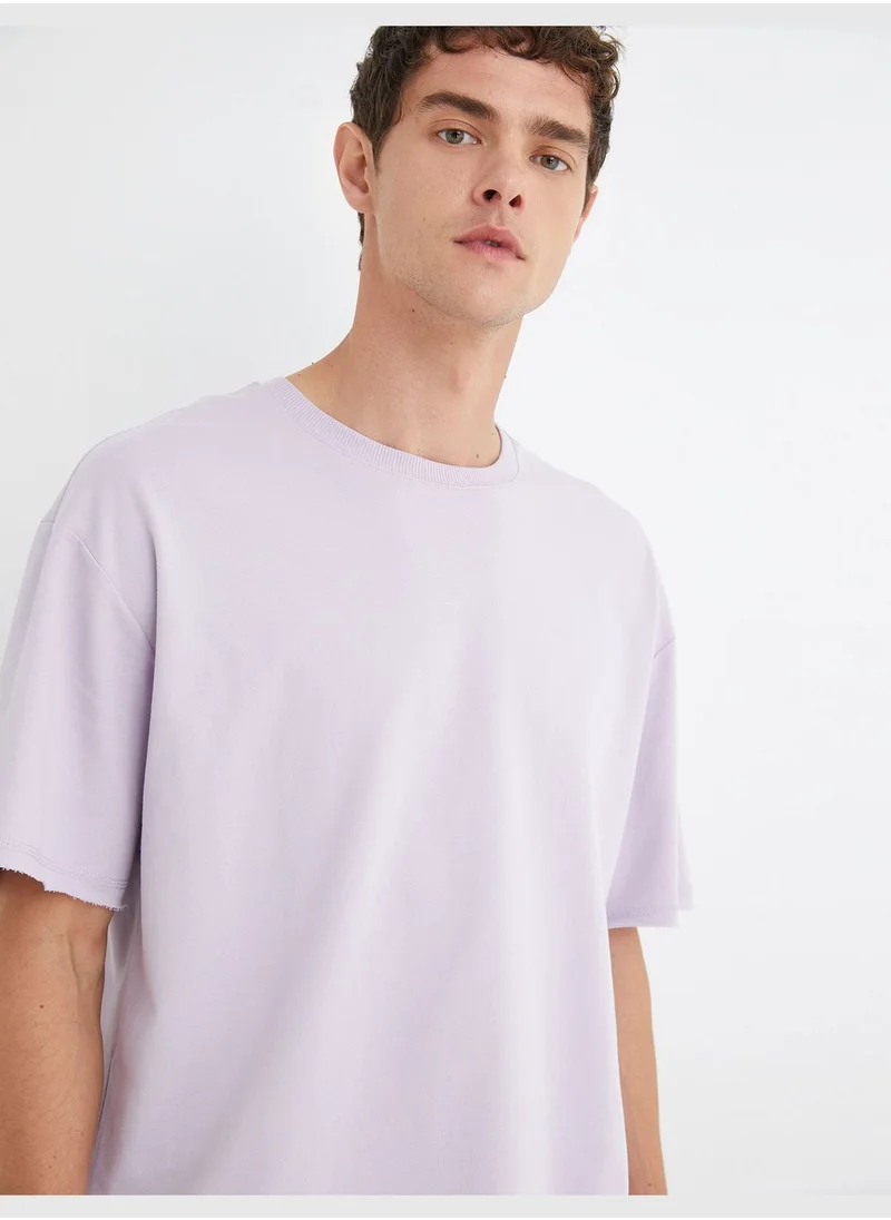 كوتون Basic Oversized T-Shirt Crew Neck Short Sleeve