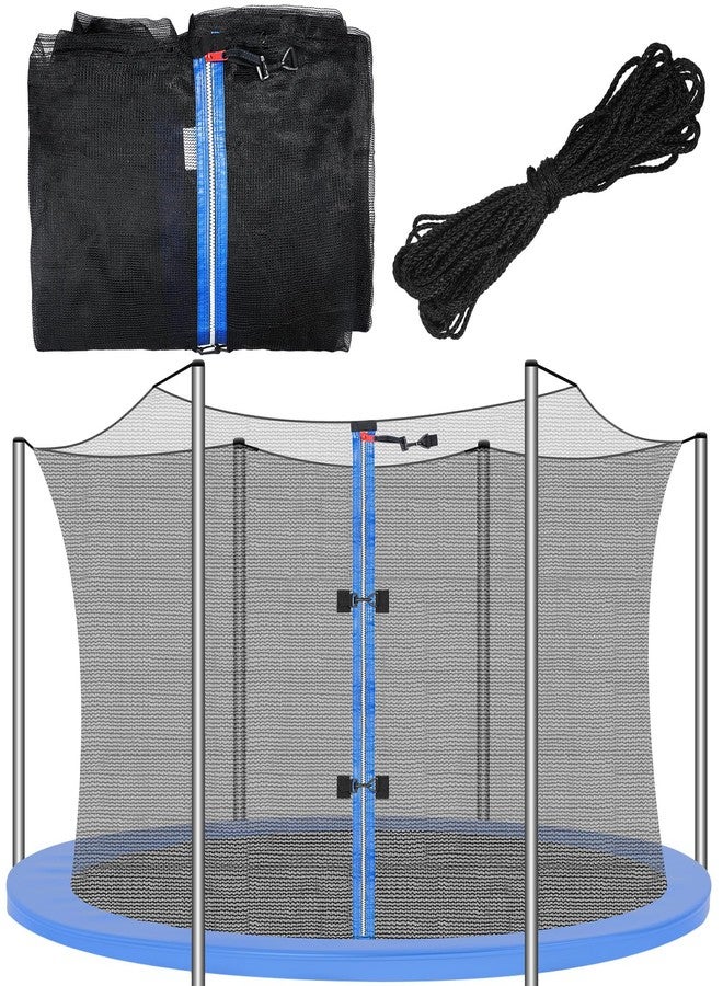 Jexine Trampoline Net Replacement Trampoline Safety Net Round Frame Trampolines Enclosure Net Weather Resistant Breathable Trampoline Net with Double Headed Zippers, Net Only (6 Straight Poles,15 FT) - Image 1