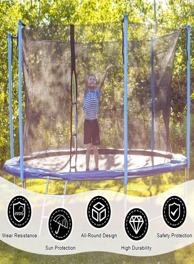 Jexine Trampoline Net Replacement Trampoline Safety Net Round Frame Trampolines Enclosure Net Weather Resistant Breathable Trampoline Net with Double Headed Zippers, Net Only (6 Straight Poles,15 FT) - Image 4
