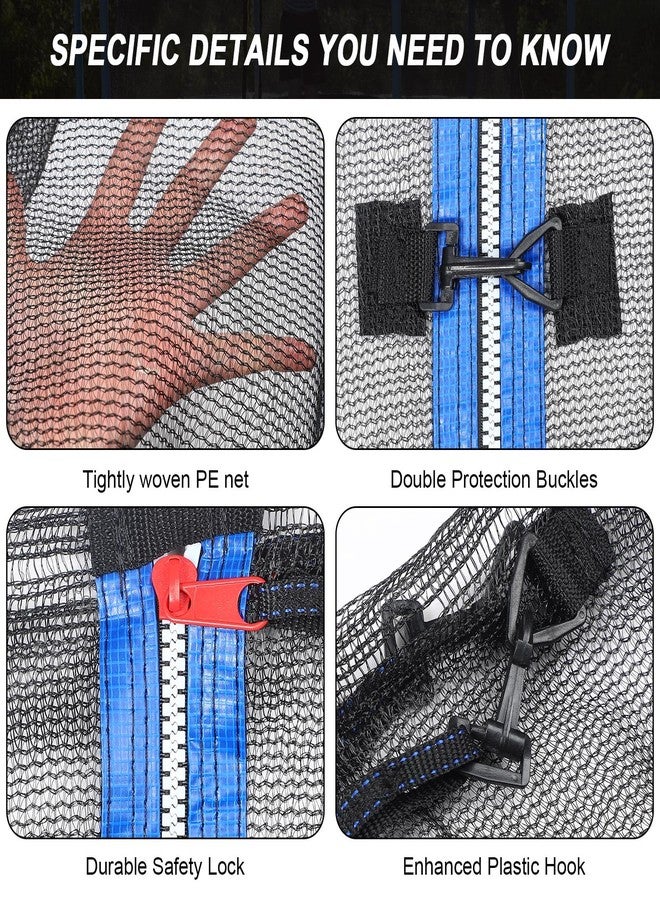Jexine Trampoline Net Replacement Trampoline Safety Net Round Frame Trampolines Enclosure Net Weather Resistant Breathable Trampoline Net with Double Headed Zippers, Net Only (6 Straight Poles,15 FT) - Image 2