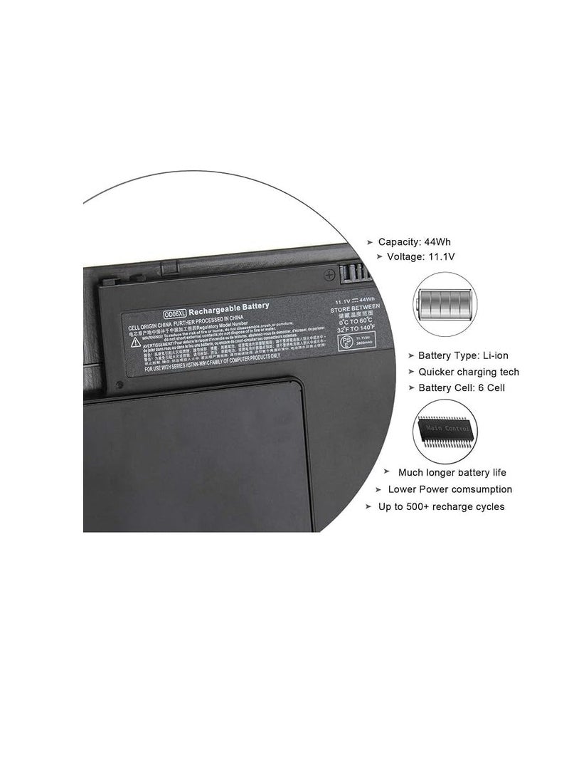 Terabyte بطارية 44Wh OD06XL OD06 لجهاز HP Elitebook Revolve 810 G1 G2 G3 تابلت 11.6" i7-3687U i7-4600U i5-3437U ODO6XL 0D06XL 698750-171 698750-1C1 698943-001 HSTNN-IB4F HSTNN-W91C H6L25AA H6L25UT - Image 2