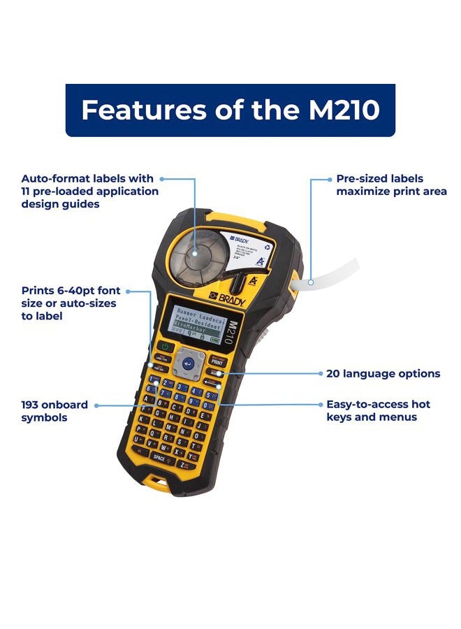TIFALEX طقم طابعة الملصقات المحمولة M210 (M210-KIT)، أصفر/أسود - Image 2