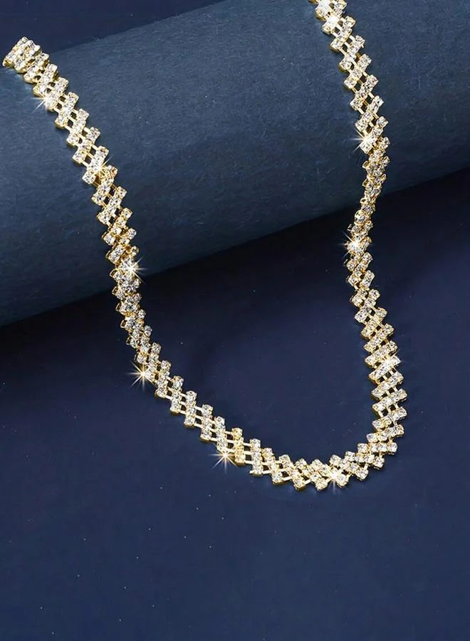 Take Two Take Two Gold Embellished Link Necklace