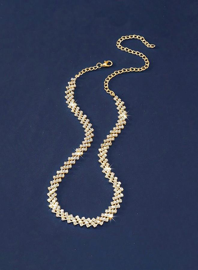 Styli Gold Embellished Link Necklace - Image 3