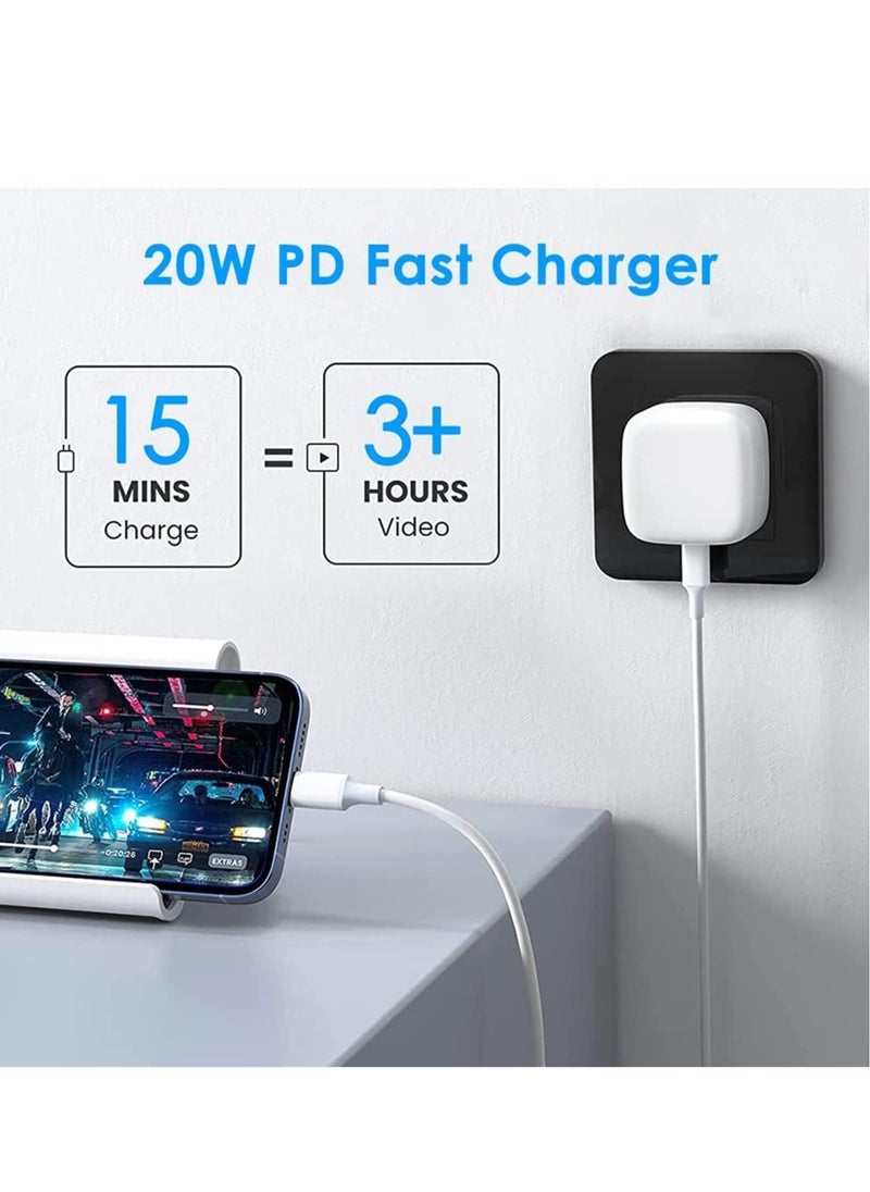 Generic - Apple Certified PD Fast Charger for iPhone 20W, 1M Type C Wall Charger Plug Adapter USB-C to Lightning Cable 14 13 12 11 Pro Mini XS XR - Image 1