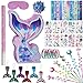 FIGEPO Mermaid Pinata Set Birthday Party Favors for Girl Kids Birthday Themed Party Supplies with Tail Pinata Stickers Slap Bracelet Keychain Silicone Bands and Straws 44 Pack - Image 2