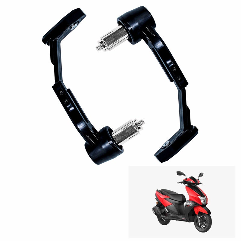 Asryd Motorcycle Brake Clutch Lever Guard Handlebar Protectors 7/8 22MM CNC Alloy with Adjustable Angle Length (Black) for TVS Ntorq 125 (Pack of 2), Aluminum - Image 5