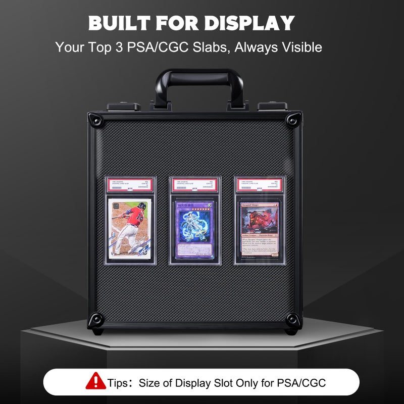 Kabinka Graded Card Storage Box with Display Window for PSA/CGC Holder, TSA Combination Lock Trading Deck Case for Sports Cards, Storage Slab Case with 6+2 EVA Dividers for MTG/TCGs(Black) - Image 2