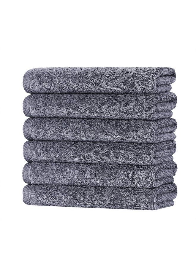 Classic Turkish Towels - Luxury Hand Towels, 100% Turkish Cotton, Quick Dry, Soft and Absorbent Bathroom Towels, Arsenal Collection, 6-Piece Set - 16 x 28 Inches (Grey) - Image 1