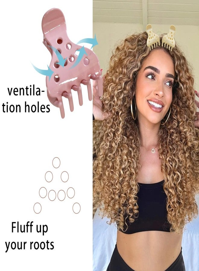 Foaryoer 9 Pcs Upgraded Root Lifting Hair Clips for Volume, Bounce Curl Clips Volume Root Clip for Curly Hair,No Crease Curly Hair Clips for Bouncy Curls(Pink + Light Pink+Beige) - Image 5