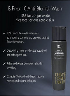 Dermatologic Cosmetic Laboratories DERMATOLOGIC COSMETIC LABORATORIES DCL Skincare B Prox Anti-Blemish Wash, 10% benzoyl peroxide advanced acne treatment face wash Dermatologist tested gentle exfoliation, non-drying 6.7 Fl Oz  - Image 3