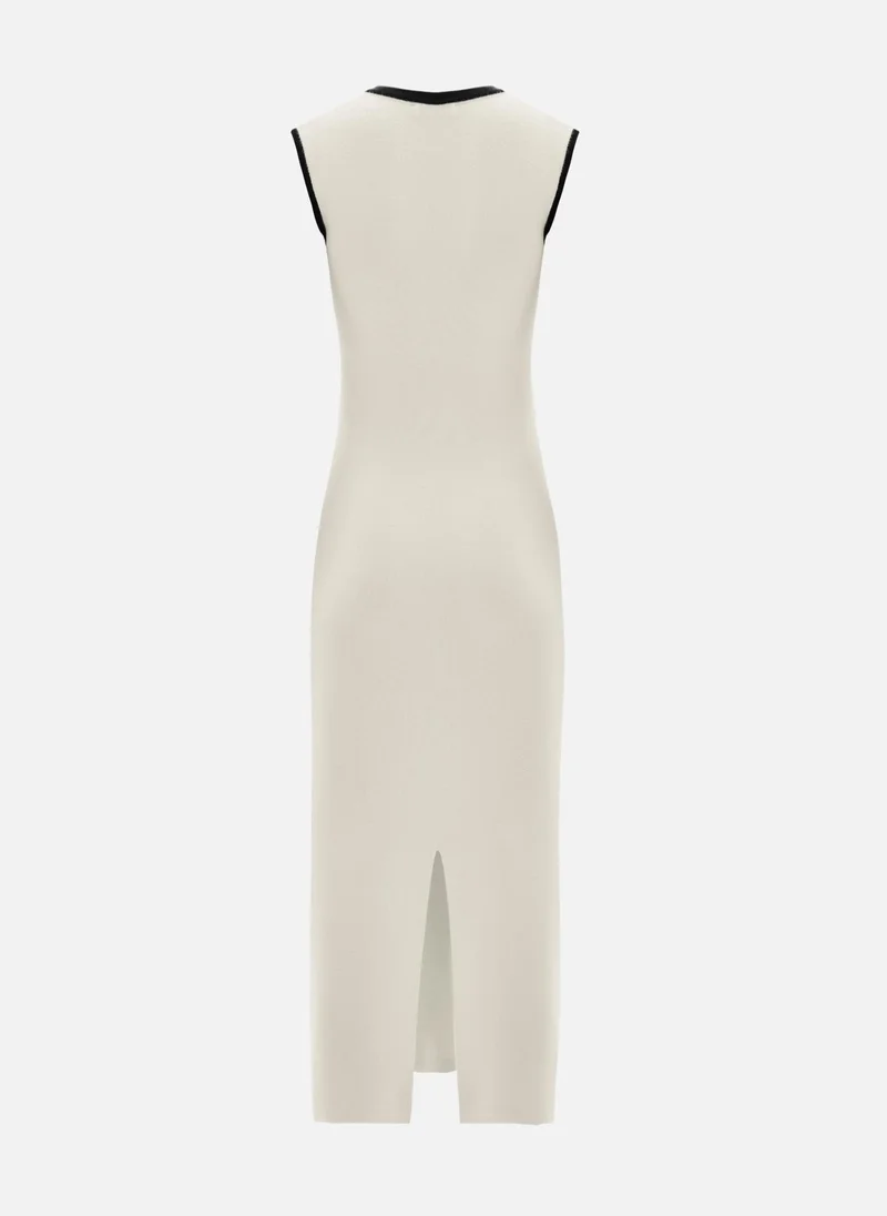 Lichi Sleeveless knitted midi dress with contrasting details
