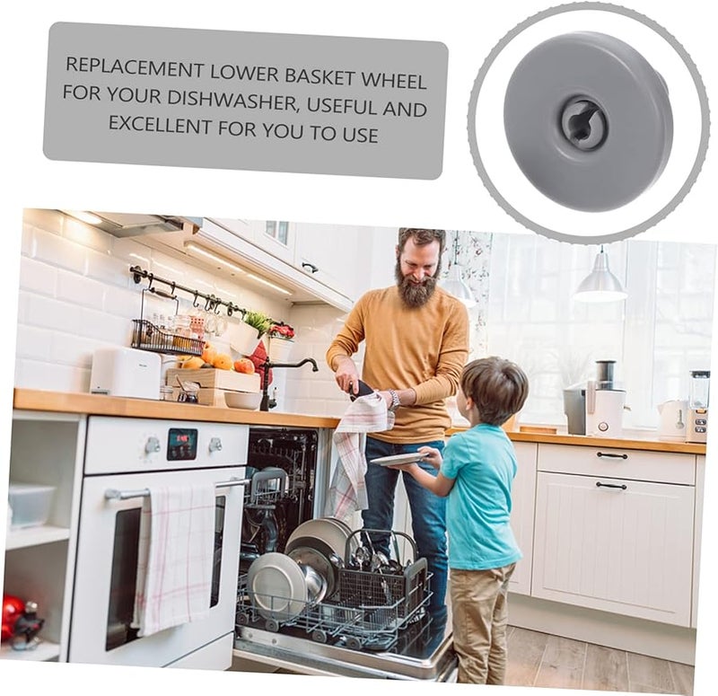عجلات استبدال سلة غسالة الصحون السفلية 10 قطع بلاستيك متين سهل التركيب - Image 4