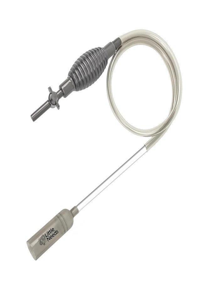 Little Needs Aquarium Siphon Cleaner with Flow Control Valve - (Sucker Sip, 1.8m) Gravel Vacuum & Water Changer for Fish Tanks | Thick Chamber, Soft & Hard Tube Connection with Filter Grid