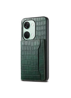 erorex For OnePlus Ace 2V Crocodile Texture Card Bag Design Full Coverage Phone Case(Green) 