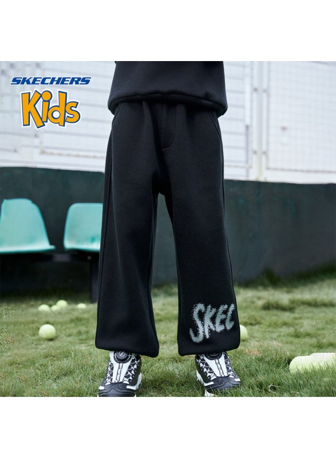 Skechers Boys' Pants  Winter Outdoor Letter Sports Pants Carbon Black 120 - Image 1