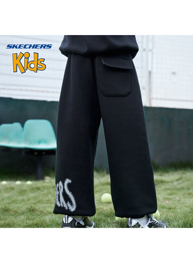 Skechers Boys' Pants  Winter Outdoor Letter Sports Pants Carbon Black 120 - Image 3