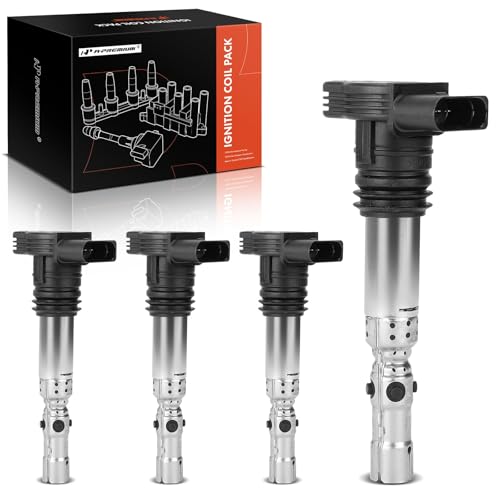 A-Premium Ignition Coils Pack Compatible with Volkswagen Jetta Passat Beetle 2001-2005 Golf Audi A4 2001-2006 A6 Allroad TT Quattro 1.8L 2.7L Turbo 4-PC Set - Image 1