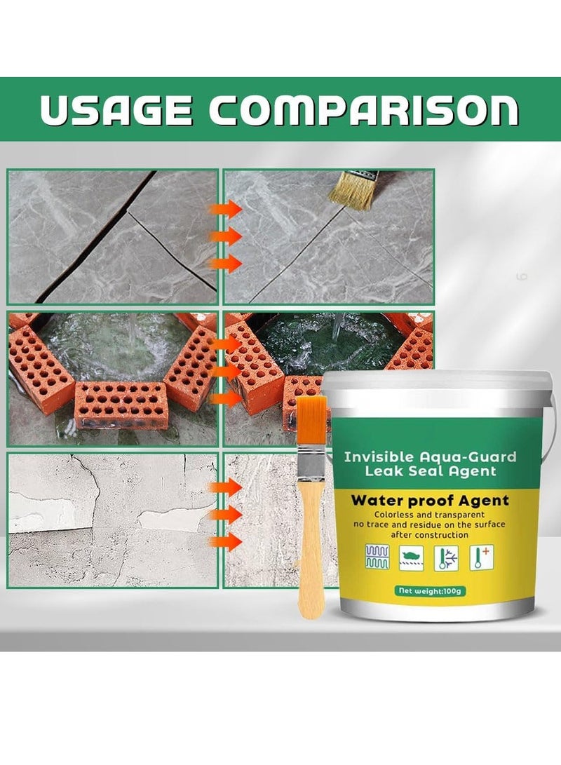 مجموعة وكيل الماء غير المرئي، ترقية وكيل طلاء مائي شفاف قوي للغاية، وكيل مضاد للتسرب، لاصق شفاف لحماية التسرب وإصلاح تسربات المياه. - Image 3