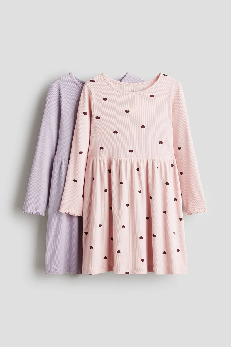 H&M 2-pack ribbed cotton dresses
