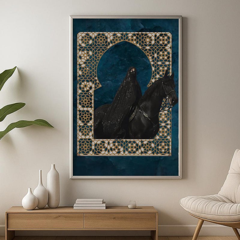 ماركتنا لوحة قماشية بتصميم الفن التراثي مع برواز مجوف مقاس (60×90) قطعة واحدة - Image 1