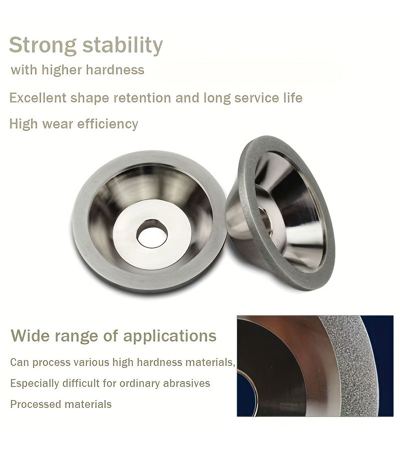 Bowl Shaped Grinding Wheel 200 100mm 3.94 Inch For Alloy And Tungsten Carbide Tools - Image 5