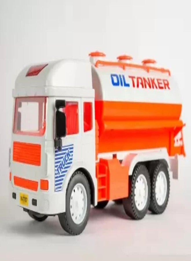 N2J2 SHOP Friction Powered Super Tanker Truck Toy Pull Back Vehicles for 3+ Years Old Kids Boys Girls (Oil Tanker Truck) - Image 1