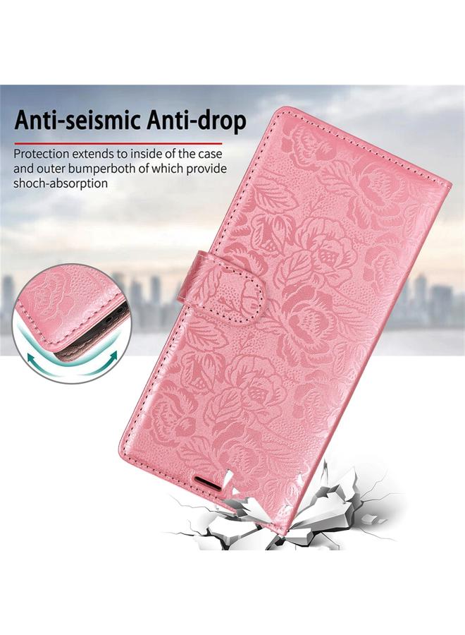 زبون جراب هاتف جلدي مطبوع عليه زهور الفاوانيا لهاتف iPhone 12 Pro Max - Image 4