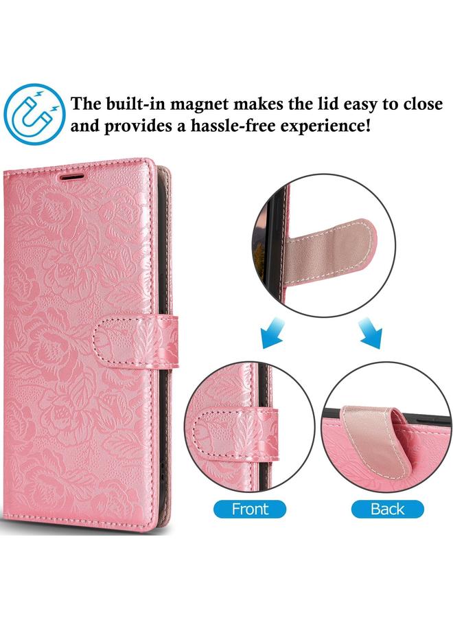 زبون جراب هاتف جلدي مطبوع عليه زهور الفاوانيا لهاتف iPhone 12 Pro Max - Image 3