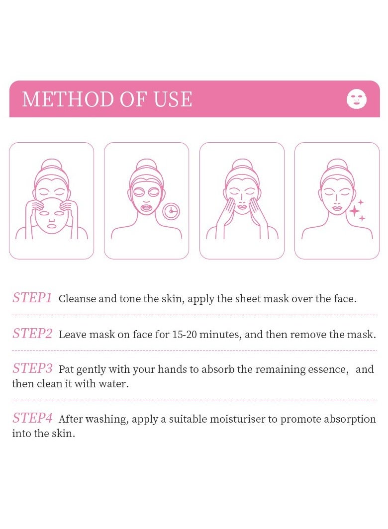 Kormesic Rose Face Mask 5 Pieces, 25ml Each - Moisturizing & Balancing, Suitable for Daily Use - Image 4