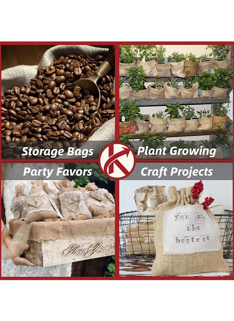 HomarKet - 15-Pieces Burlap Gift Bags with Drawstring and Tags - Image 1