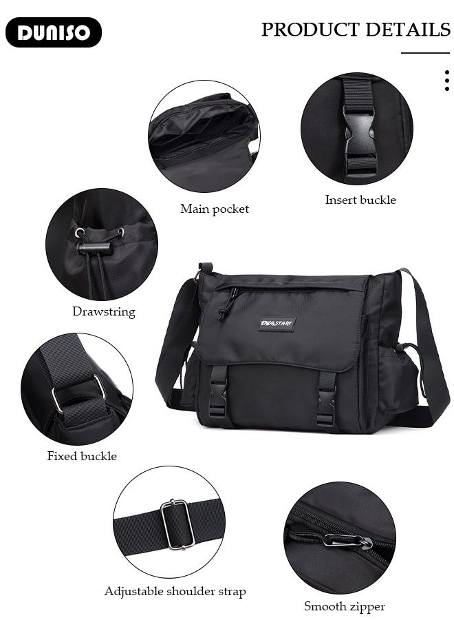 DUNISO Large Crossbody Bag for Men Women, Messenger Bag Side Shoulder Bag for Phone Passport, Casual Satchel Bag Phone Purse, Sling Bag Fanny Pack Water Resistant for Travelling, Hiking - Image 2