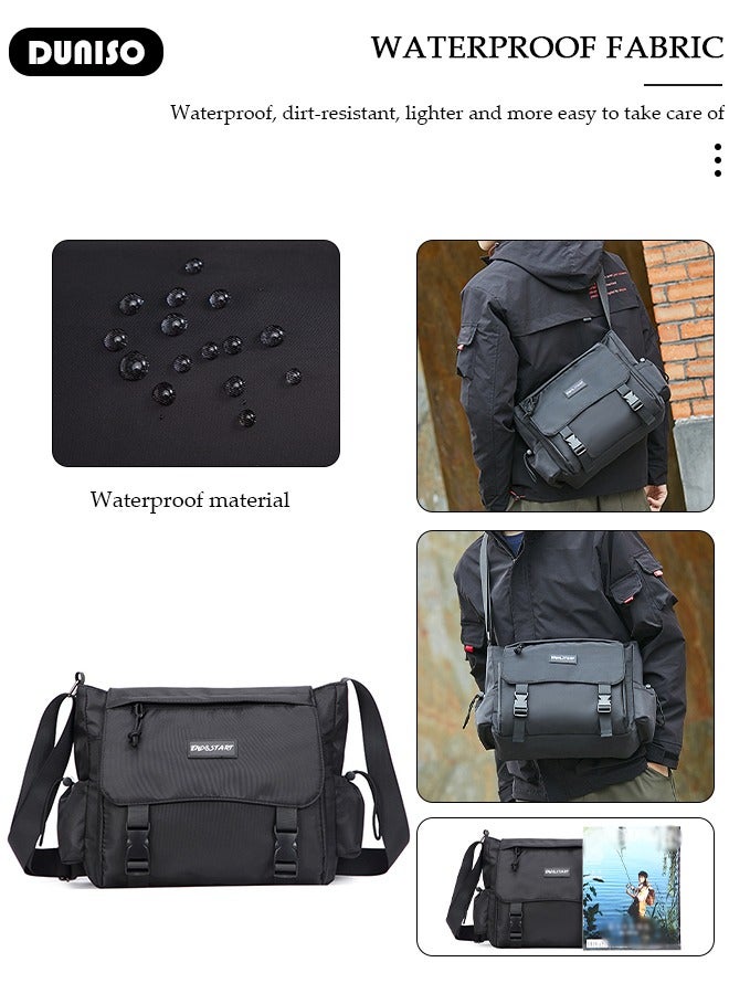 DUNISO Large Crossbody Bag for Men Women, Messenger Bag Side Shoulder Bag for Phone Passport, Casual Satchel Bag Phone Purse, Sling Bag Fanny Pack Water Resistant for Travelling, Hiking - Image 3