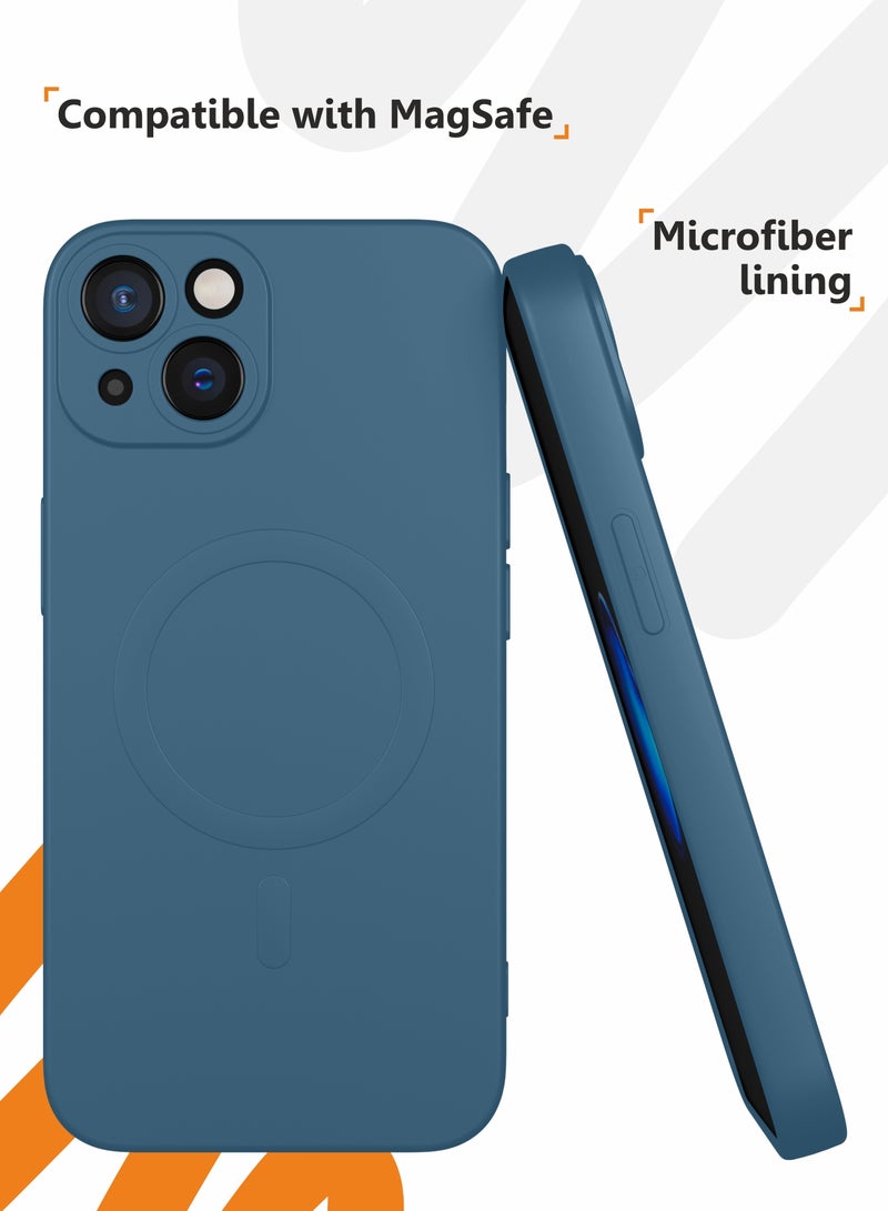 MOBILIUS for iPhone 14 Case, Soft Anti-Scratch Microfiber Lining, Compatible with MagSafe, Shockproof Phone Case for iPhone 14 6.1 inch, Blue - Image 3