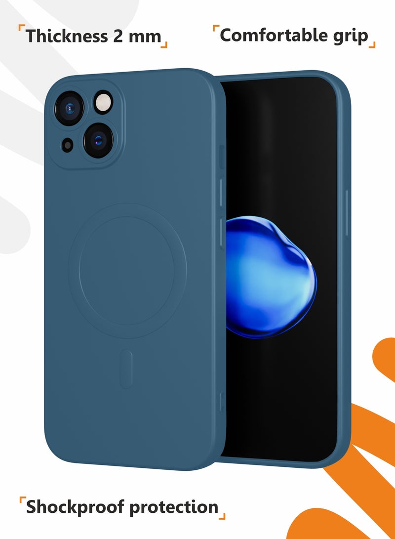 MOBILIUS for iPhone 14 Case, Soft Anti-Scratch Microfiber Lining, Compatible with MagSafe, Shockproof Phone Case for iPhone 14 6.1 inch, Blue - Image 5