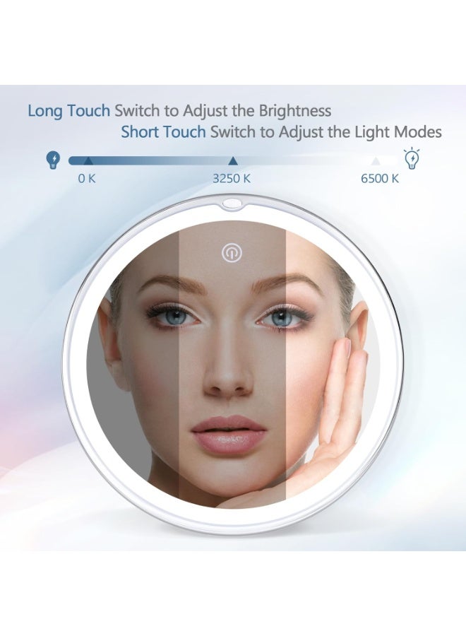 general Magnifying Mirror with Light 30X, Lighted Makeup Mirror 30X for Precision Makeup, 3 Color Modes and Adjustable Brightness, 360° Swivel Magnifying Mirrors Suction Cup for Bathroom 8 Inches - Image 4