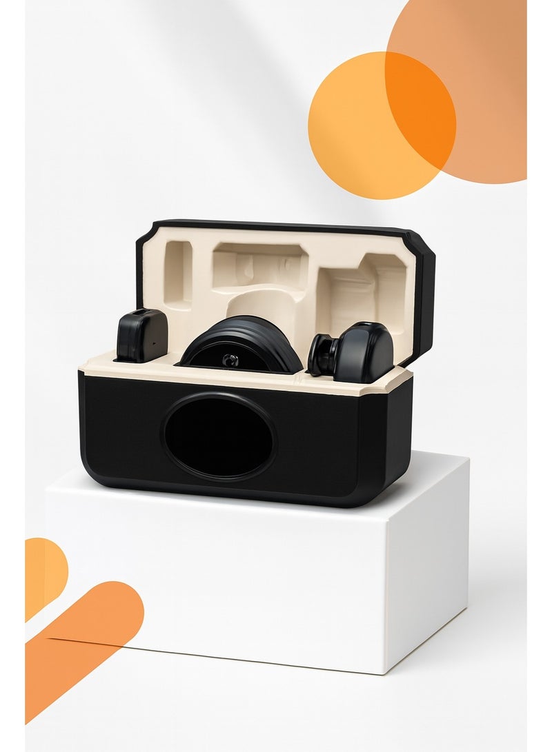 M9 Pro Wireless Microphone with Intelligent Noise Cancellation (ANC) – High-Quality Recording – Live Streaming, Vlogging, and Interviews – Includes Charging Case and Magnetic Design – Black - Image 2